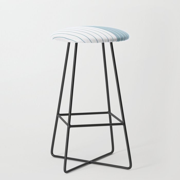 Two Tone Line Curvature XV Sky Blue Modern Arch Abstract Stool Gallery Image 1