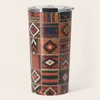 Geometric Tribal Patchwork Rug Design Travel Mug Gallery Image 1