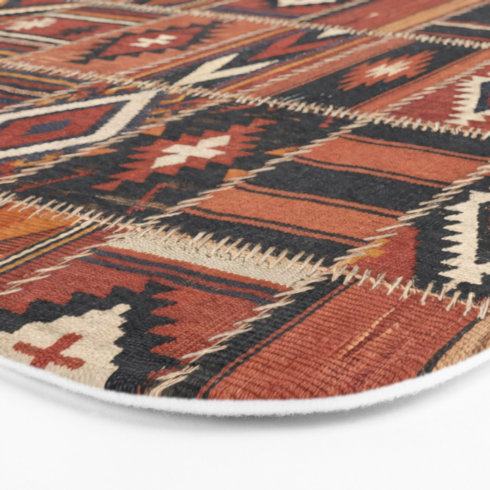 Geometric Tribal Patchwork Rug Design Bath Mat Gallery Image 3