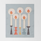 Festive Candles Throw Blanket Gallery Image 2