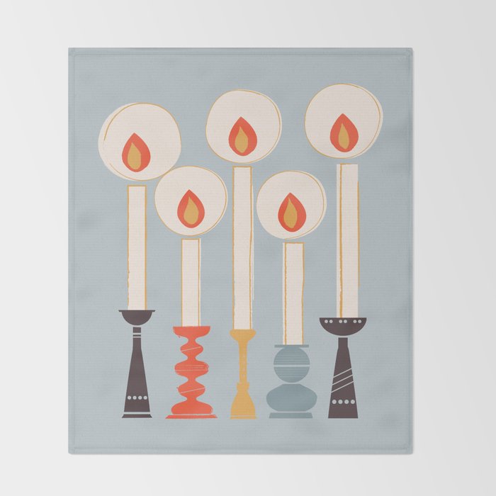 Festive Candles Throw Blanket Gallery Image 2