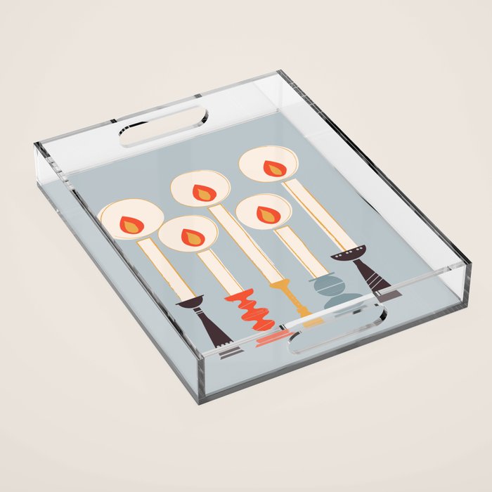 Festive Candles Acrylic Tray Gallery Image 1