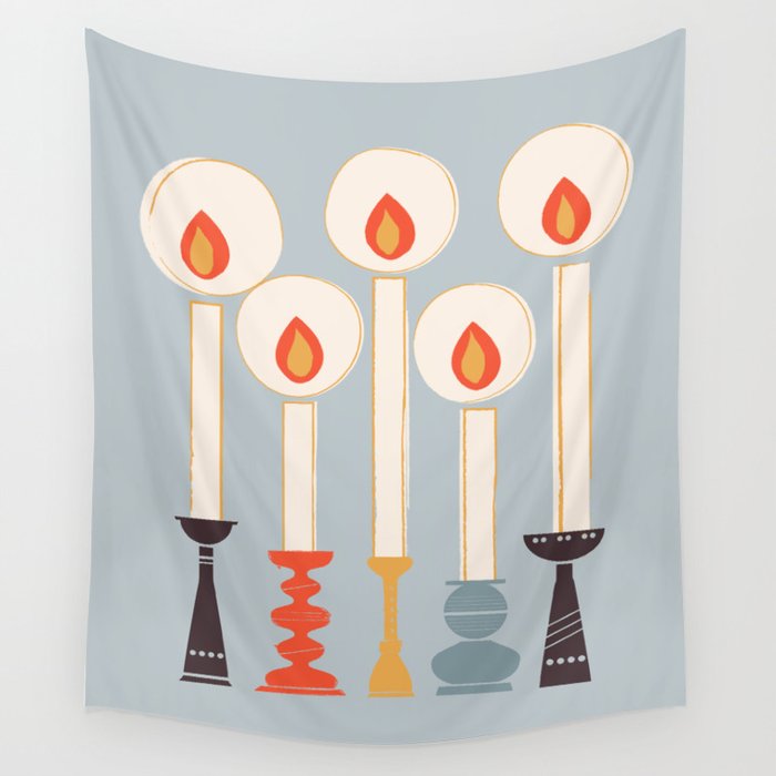 Festive Candles Wall Tapestry Gallery Image 4
