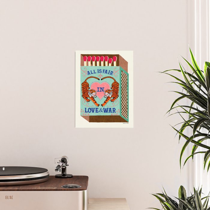 All is Fair in Love and War Vintage Matchbox Mint Chocolate Palette with Tiger Poster Gallery Image 2