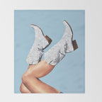 These Boots - Glitter Blue II Throw Blanket Gallery Image 2