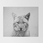 Coyote - Black & White Throw Blanket Gallery Image 2