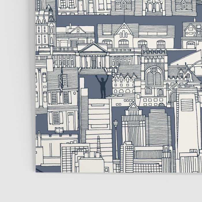 Philadelphia toile blue indigo Poster Gallery Image 3