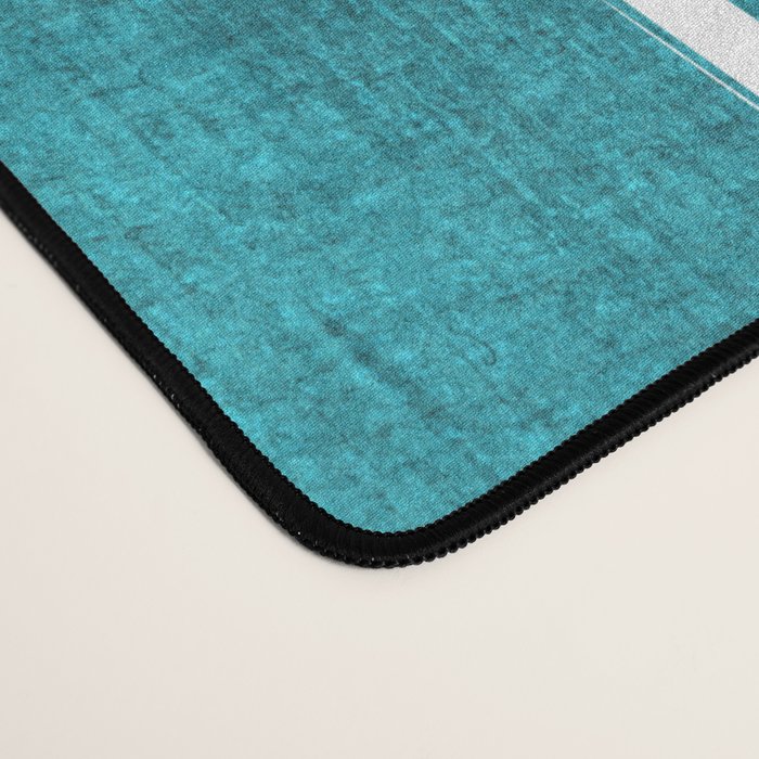 Minimalist Teal White Abstract Artwork Desk Mat Gallery Image 4