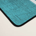 Minimalist Teal White Abstract Artwork Desk Mat Gallery Image 4
