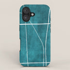 Minimalist Teal White Abstract Artwork iPhone Case Gallery Image 1