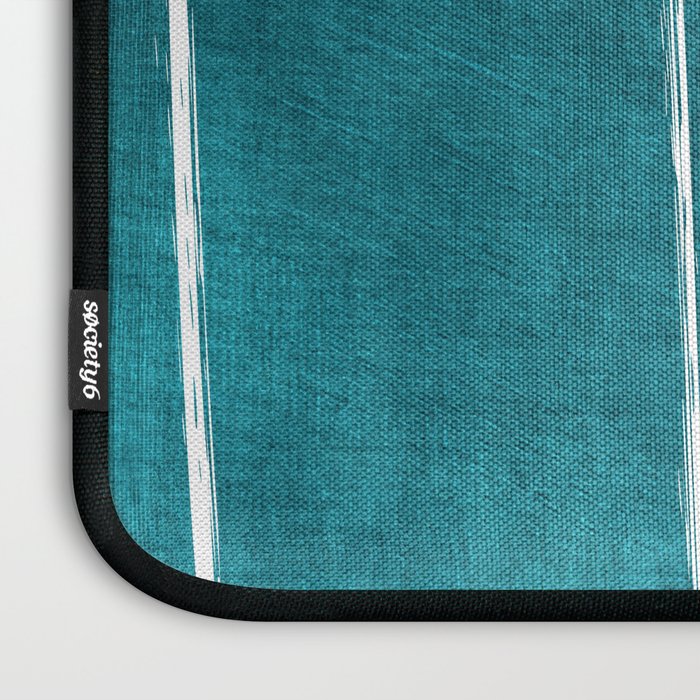 Minimalist Teal White Abstract Artwork Laptop Sleeve Gallery Image 3