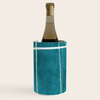 Minimalist Teal White Abstract Artwork Wine Chiller Gallery Image 2