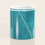 Minimalist Teal White Abstract Artwork Coffee Mug Gallery Image 4