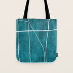 Minimalist Teal White Abstract Artwork Tote Bag Gallery Image 1
