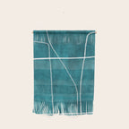 Minimalist Teal White Abstract Artwork Wall Hanging Gallery Image 1