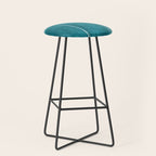 Minimalist Teal White Abstract Artwork Stool Gallery Image 1