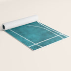 Minimalist Teal White Abstract Artwork Yoga Mat Gallery Image 2