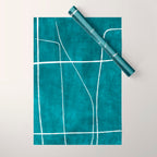 Minimalist Teal White Abstract Artwork Wrapping Paper Gallery Image 1