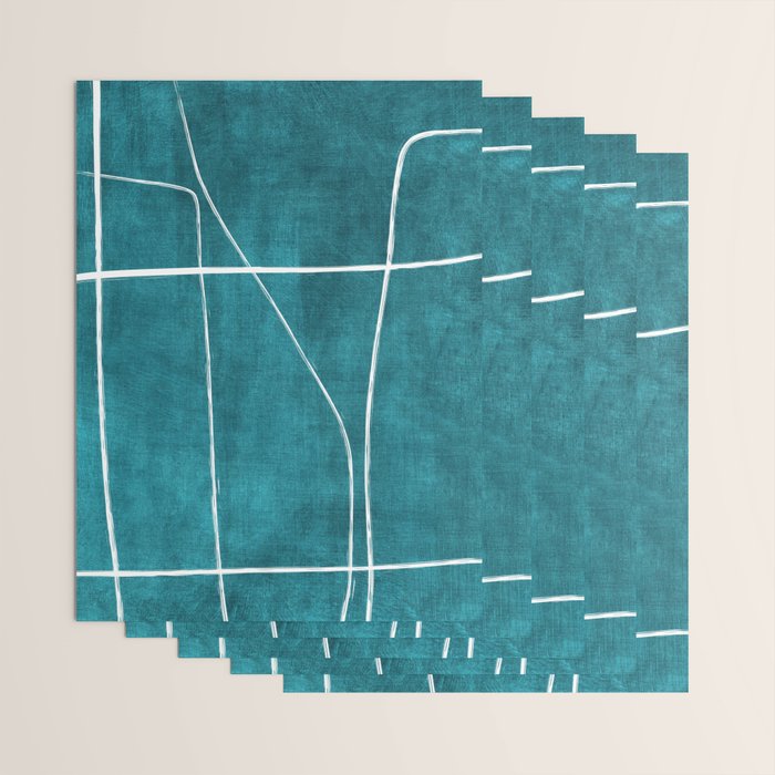 Minimalist Teal White Abstract Artwork Wrapping Paper Gallery Image 3