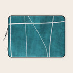 Minimalist Teal White Abstract Artwork Laptop Sleeve Gallery Image 1