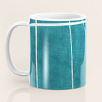 Minimalist Teal White Abstract Artwork Coffee Mug Gallery Image 3