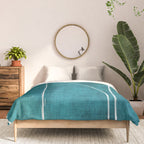 Minimalist Teal White Abstract Artwork Comforter Gallery Image 3
