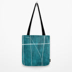 Minimalist Teal White Abstract Artwork Tote Bag Gallery Image 2