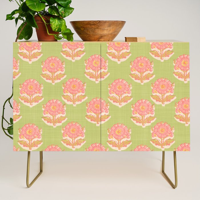 French Country Sunflower in Olive Credenza Gallery Image 1