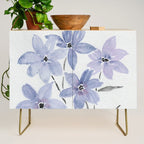Watercolor Purple Flowers with Black Stems - Floral Custom Art Design Credenza Gallery Image 1