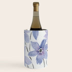 Watercolor Purple Flowers with Black Stems - Floral Custom Art Design Wine Chiller Gallery Image 1