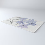 Watercolor Purple Flowers with Black Stems - Floral Custom Art Design Rug Gallery Image 3