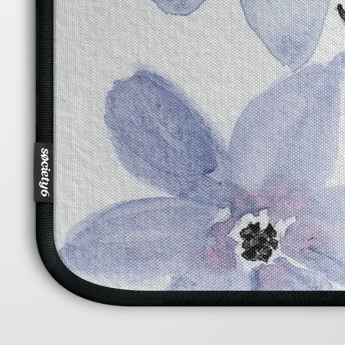Watercolor Purple Flowers with Black Stems - Floral Custom Art Design Laptop Sleeve Gallery Image 3