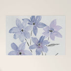 Watercolor Purple Flowers with Black Stems - Floral Custom Art Design Welcome Mat Gallery Image 1