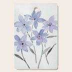 Watercolor Purple Flowers with Black Stems - Floral Custom Art Design Cutting Board Gallery Image 1