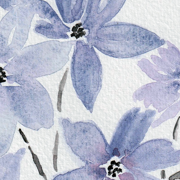 Watercolor Purple Flowers with Black Stems - Floral Custom Art Design Coffee Mug Gallery Image 2