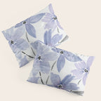 Watercolor Purple Flowers with Black Stems - Floral Custom Art Design Pillow Sham Gallery Image 3