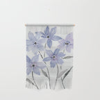 Watercolor Purple Flowers with Black Stems - Floral Custom Art Design Wall Hanging Gallery Image 1