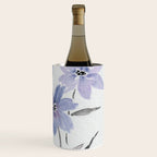 Watercolor Purple Flowers with Black Stems - Floral Custom Art Design Wine Chiller Gallery Image 3