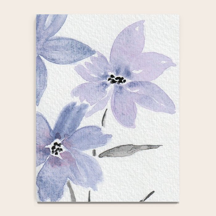 Watercolor Purple Flowers with Black Stems - Floral Custom Art Design Notebook Gallery Image 4