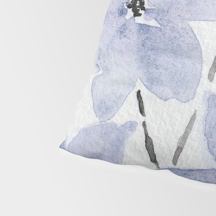 Watercolor Purple Flowers with Black Stems - Floral Custom Art Design Pillow Sham Gallery Image 4