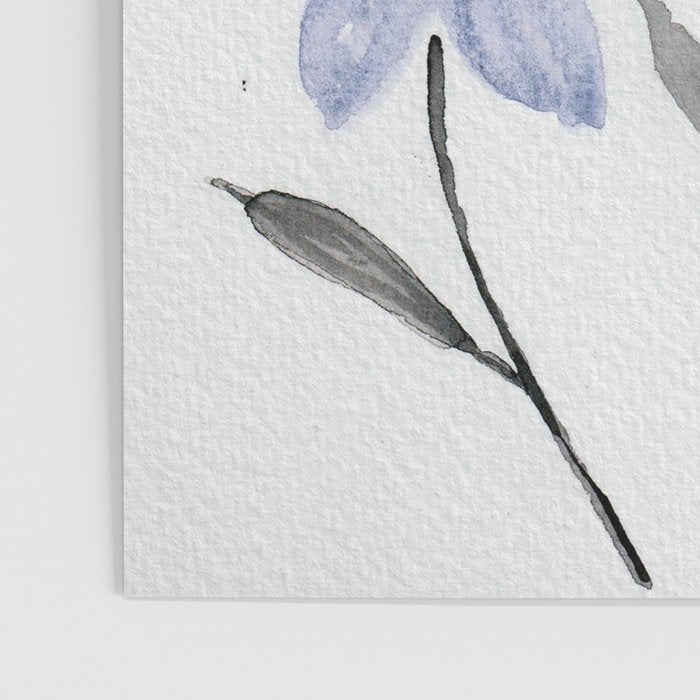 Watercolor Purple Flowers with Black Stems - Floral Custom Art Design Poster Gallery Image 3