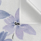 Watercolor Purple Flowers with Black Stems - Floral Custom Art Design Wall Tapestry Gallery Image 3