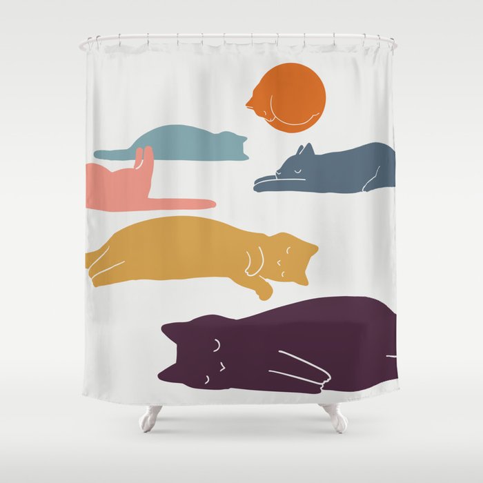 Cat Landscape 11 Shower Curtain Gallery Image 1