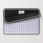 Gingham Check Pattern in Pastel Lavender Purple Laptop Sleeve Gallery Image 2
