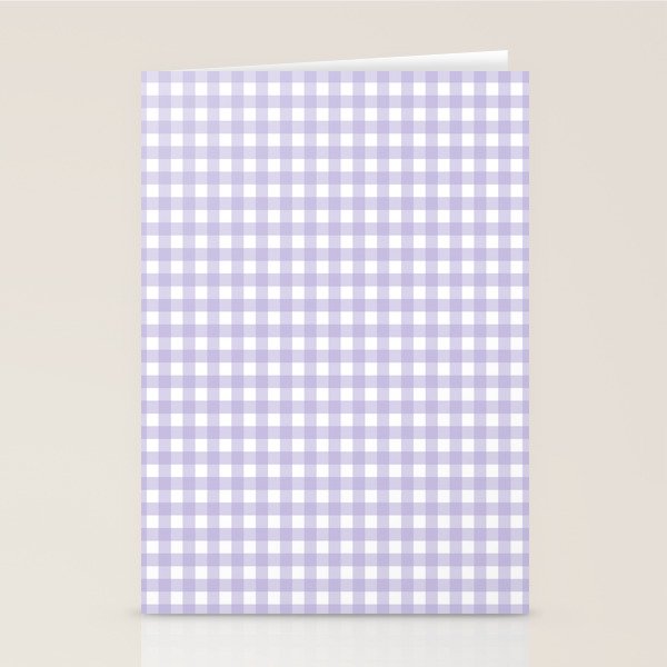 Gingham Check Pattern in Pastel Lavender Purple Stationery Card Gallery Image 1