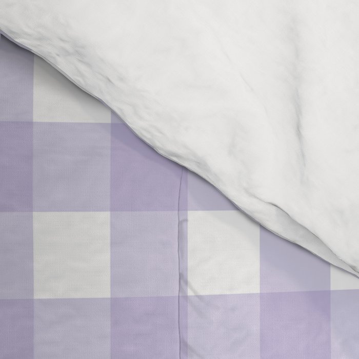 Gingham Check Pattern in Pastel Lavender Purple Comforter Gallery Image 4
