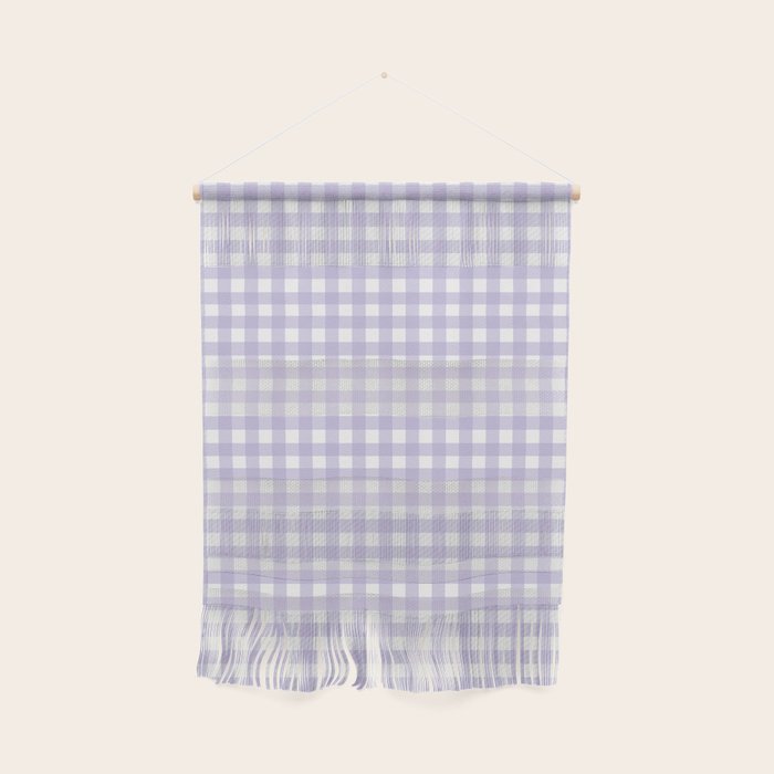 Gingham Check Pattern in Pastel Lavender Purple Wall Hanging Gallery Image 1