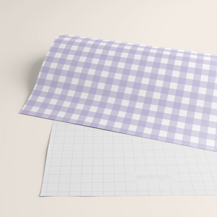 Gingham Check Pattern in Pastel Lavender Purple Wrapping Paper Gallery Image 2
