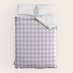 Gingham Check Pattern in Pastel Lavender Purple Comforter Gallery Image 6