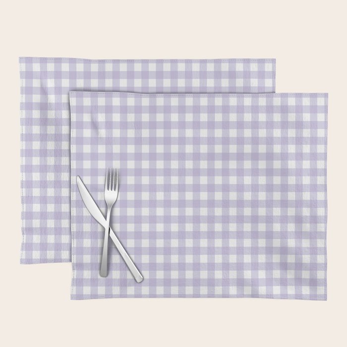 Gingham Check Pattern in Pastel Lavender Purple Placemat Gallery Image 1